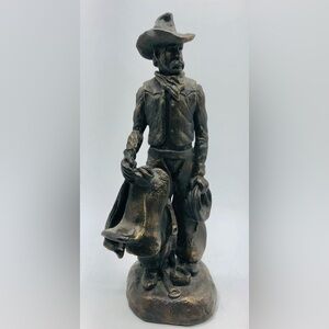 Vintage Tim Jackson Sculpture Cowboy Figure Western Figurine Collectible Decor
